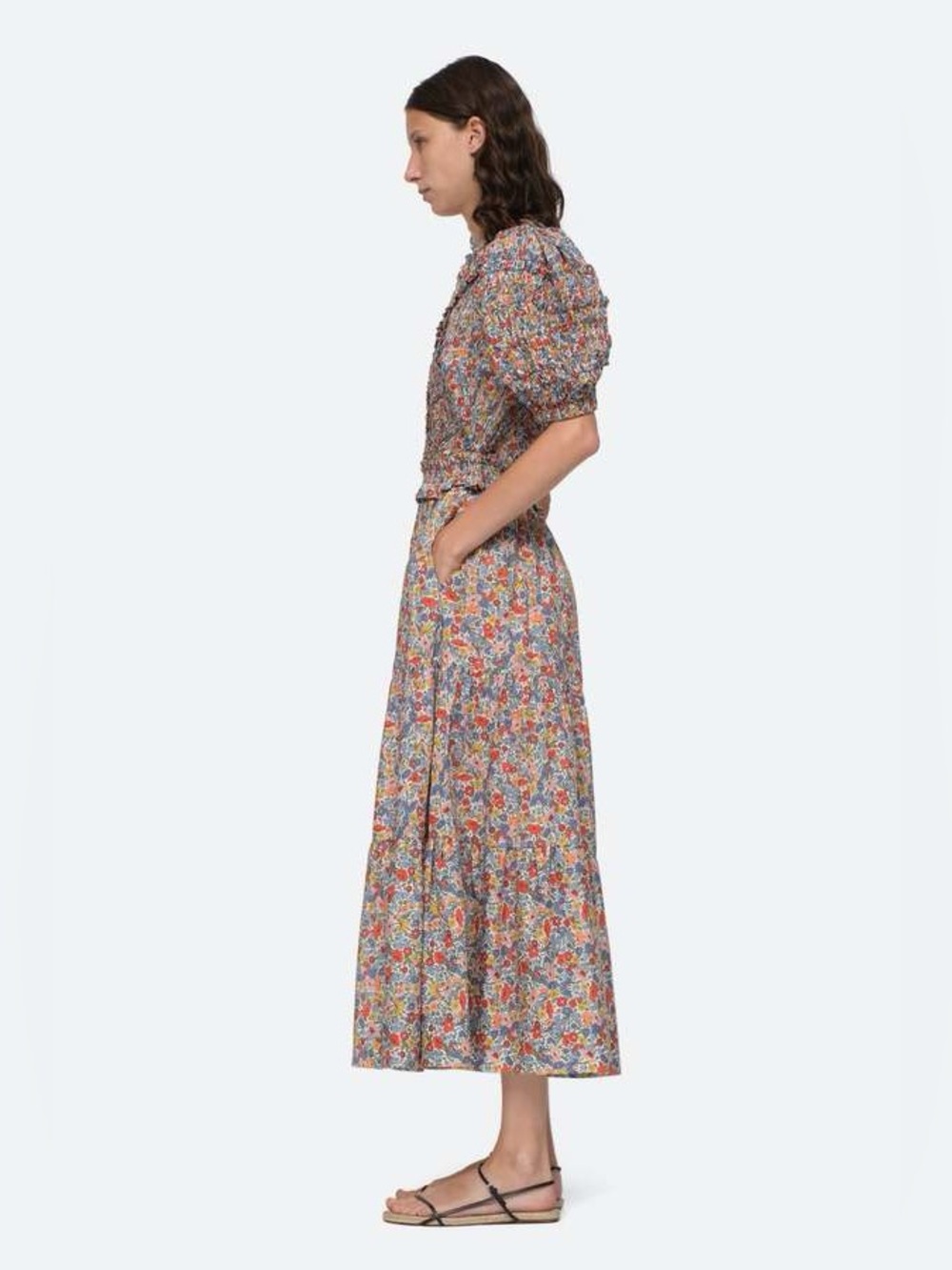 NWT Sea New York Hanna Liberty One-Shoulder Midi Dress in Multi-Color Floral - Picture 5 of 12